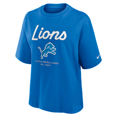 Detroit Lions Essential Script Boxy Women's Nike NFL T-Shirt. Nike.com